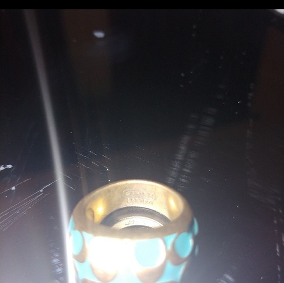 Coach Miranda Enamel Domed Ring Teal - Picture 5 of 6
